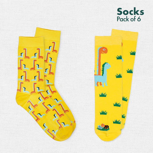 Animalholic Series 1! + Series 2! Unisex Socks, 100% Organic Cotton, Crew Length, Pack of 6