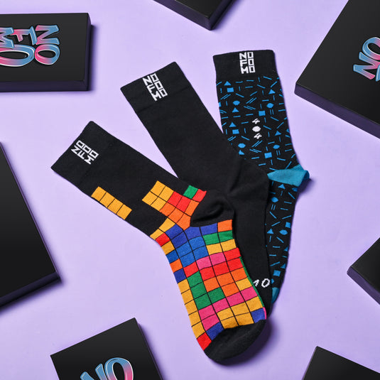 3-colourful-funky-black-blue-cotton-socks