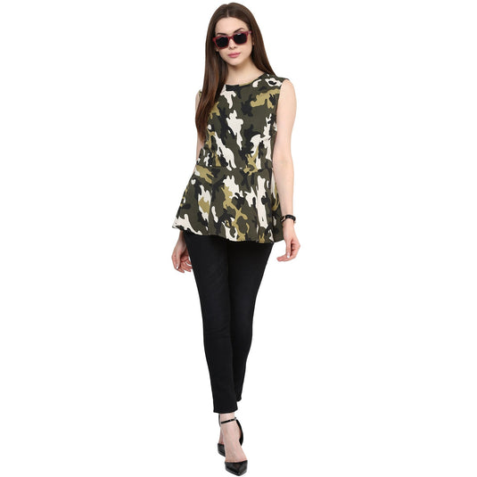 Military Peplum Top