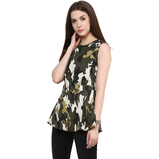 Military Peplum Top