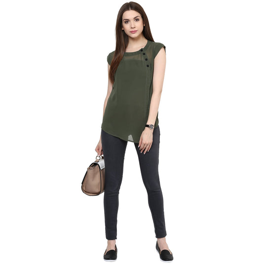 Asymmetric Placket Top