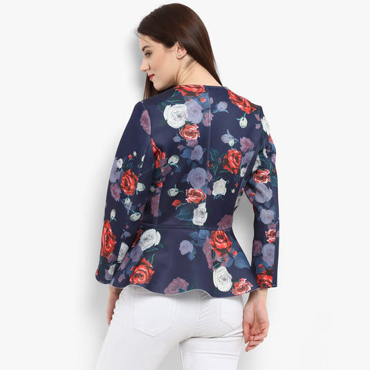 Printed Peplum Blazer