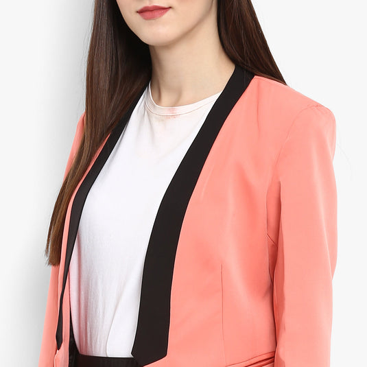 Solid Front Open Blazer