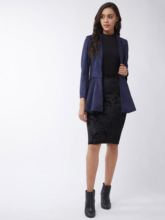 Solid Peplum Blazer