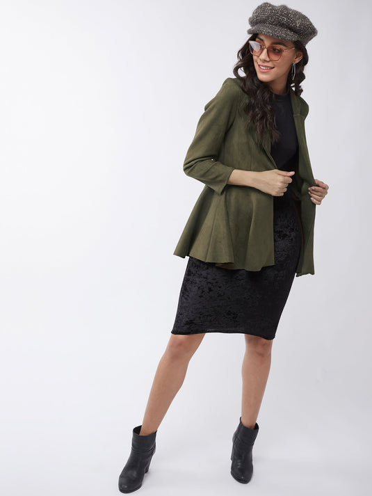 Solid Peplum Blazer