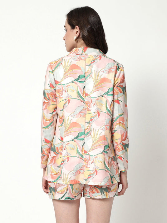 Digital Printed Front Open Blazer