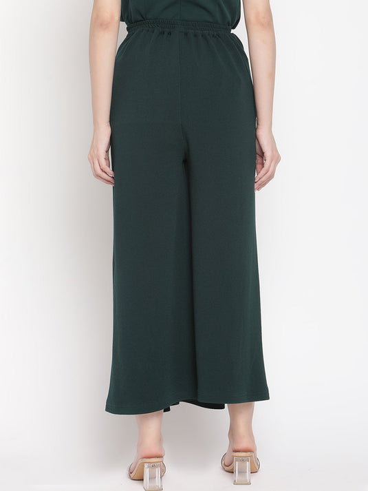 Solid Pleated Relaxed Culotte