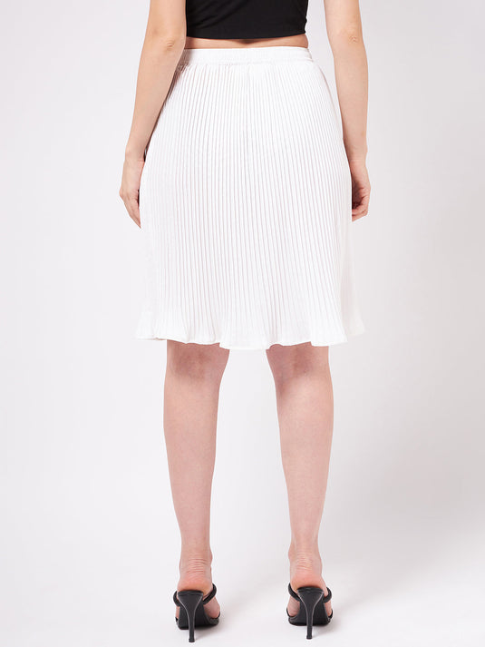 Solid Pleated Skirt