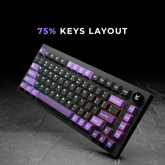 Swarm Black Purple Wireless Gaming Keyboard Kreo