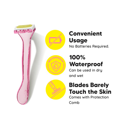 LetsShave Evior Bikini Line Trimming Razor for Women - Pack of 3, Razor for Sensitive Area | Reusable Razor | Safe & Clean | Irritation Free Shave