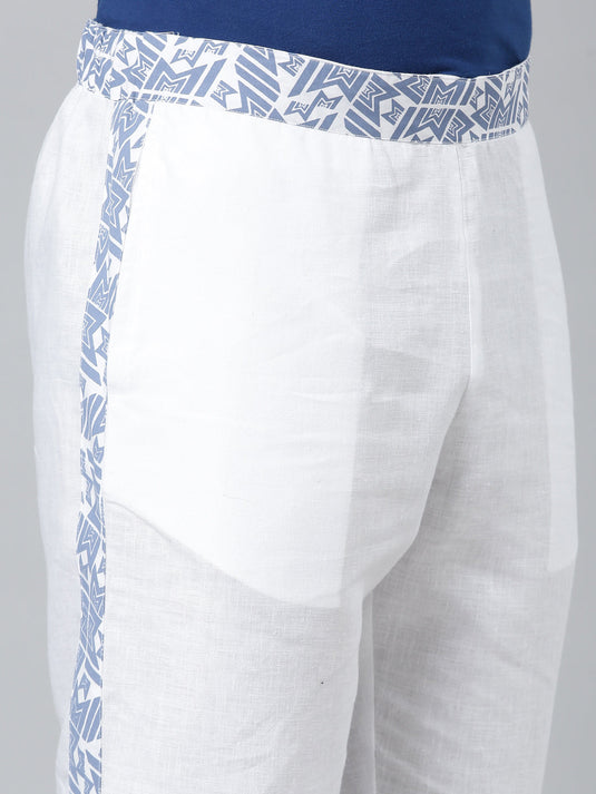 Ecentric-Mumbai Indians Official Men White Hemp Lounge Pant