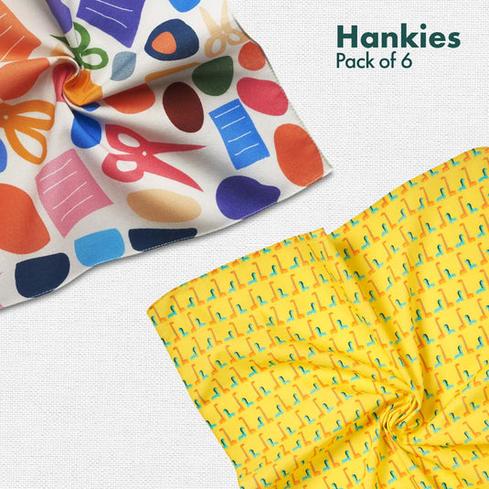 Baby Doodle Doo Doo! Unisex Kid's Hankies, 100% Organic Cotton, Pack of 6