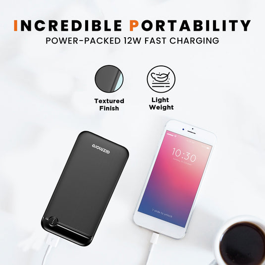 GIZMORE PB10KP15 10000mAh 12W Fast Charging Power Bank