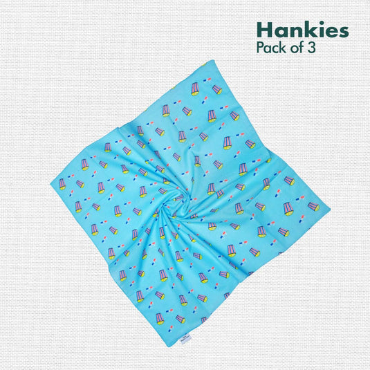 Foodgasm Series 1! Unisex Hankies, 100% Organic Cotton, Pack of 3