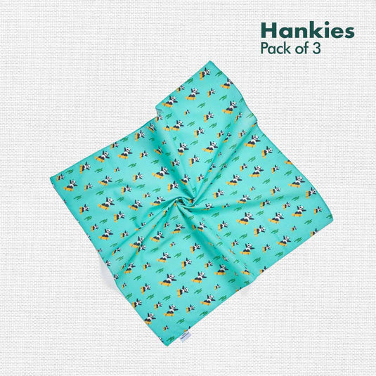 Animalholic! Unisex Hankies, 100% Organic Cotton, Pack of 3