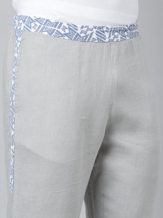 Ecentric-Mumbai Indians Official Men Grey Hemp Lounge Pant