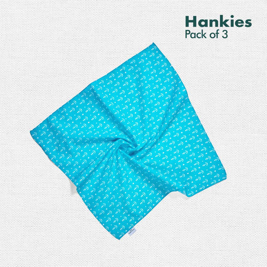 Now You Sea Me! Unisex Hankies, 100% Organic Cotton, Pack of 3