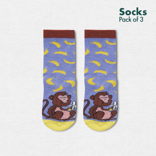 Zoo-niverse! Unisex Kid's Socks, 100% Bamboo, Crew Length, Pack of 3