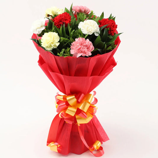 FNP- 8 Mixed Carnations Bouquet- Small