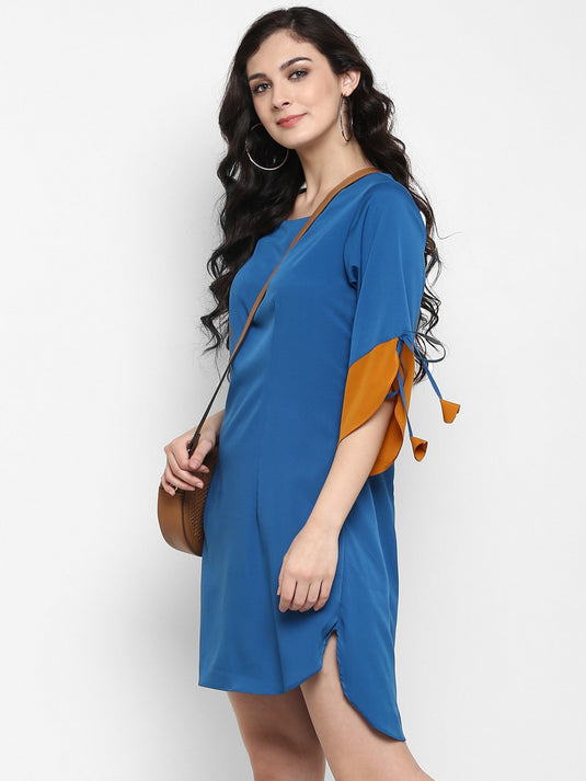 Solid Color-Block Dress