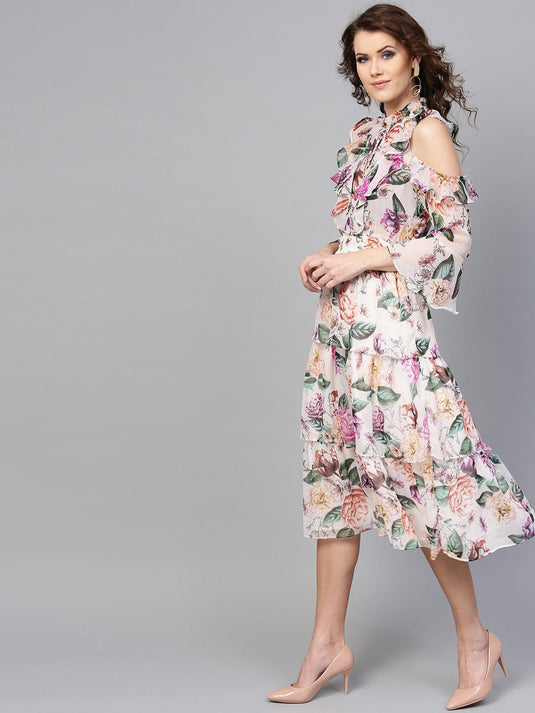 Floral Printed Chiffon Dress