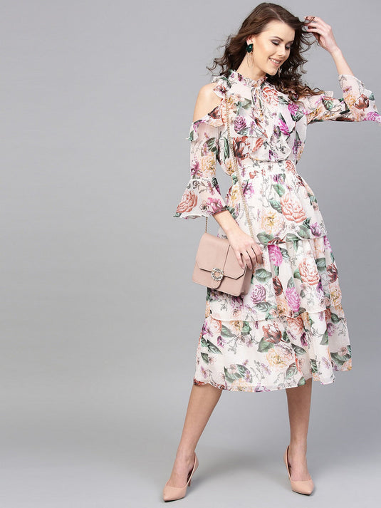 Floral Printed Chiffon Dress