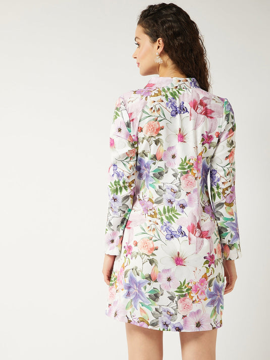 Floral Printed Blazer Dress