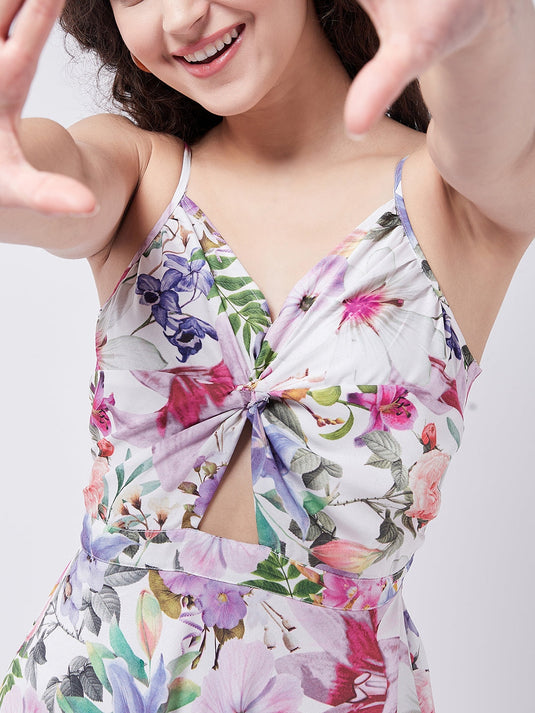 Women's Printed Strappy Floral Dress