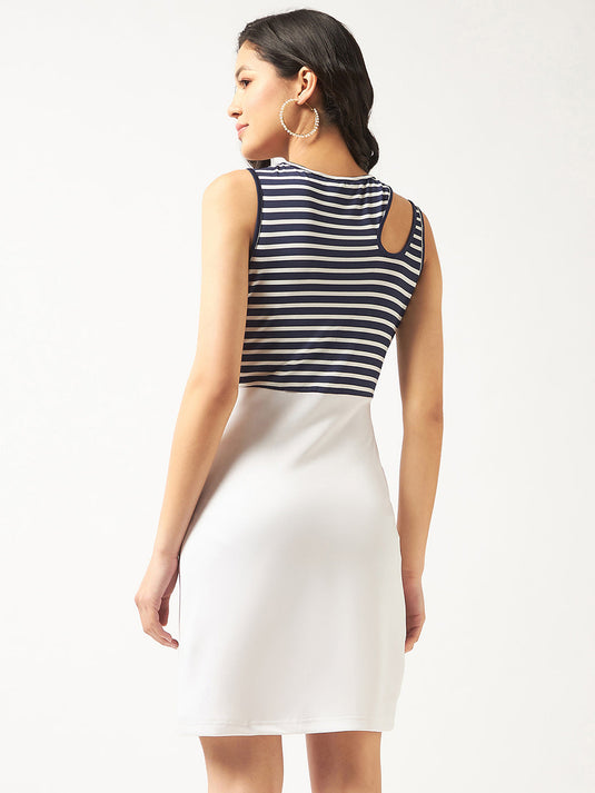 Women's Striped Cut-Out Dress