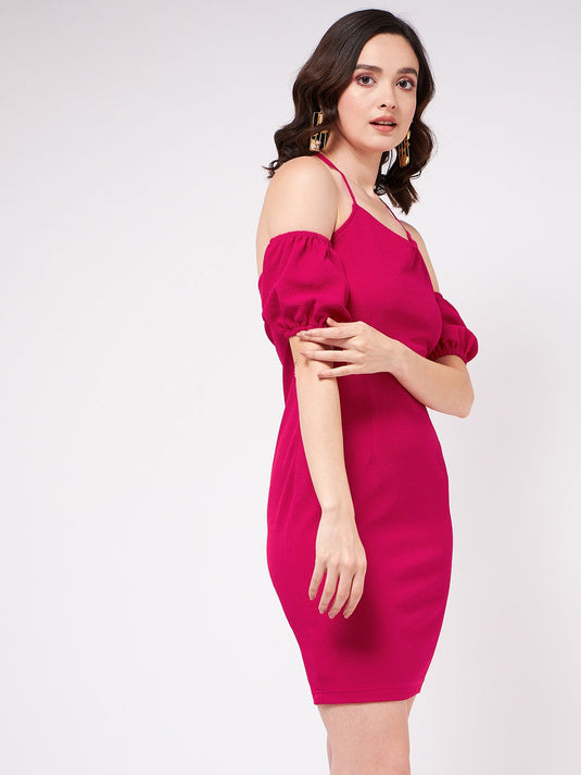 Solid Fitted Halter Neck Dress