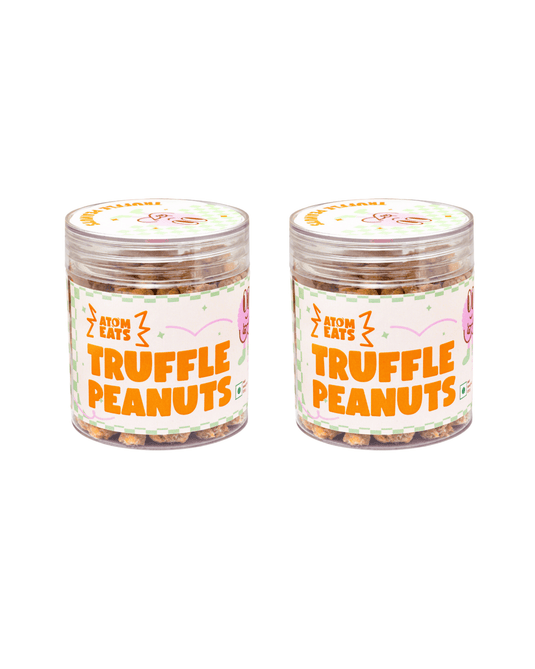 Atom Eats | Truffle Peanuts, Pack of 2, Delicious Black Truffle & Cheese Sprinkled Crunchy Peanuts, 120 g each