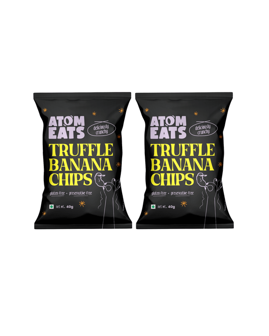 Atom Eats | Truffle Banana Chips, Pack of 2, Super Thin and Crunchy, 40 g each