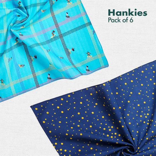 PTO! Polka Turn Over! + TBC! The Boss Collection! Unisex Hankies, 100% Organic Cotton, Pack of 6