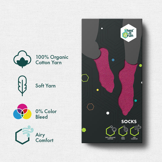 Berry Mix! Unisex Socks, 100% Organic Cotton, Crew Length, Pack of 3