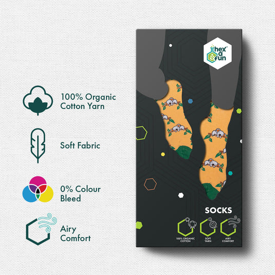 Animalholic Series 1! Unisex Socks, 100% Organic Cotton, Ankle Length, Pack of 3