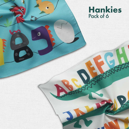 Champ-fun Zone! Unisex Kid's Hankies, 100% Organic Cotton, Pack of 6