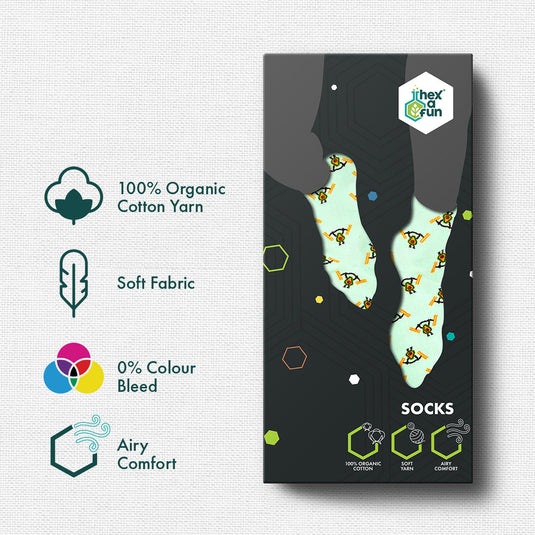 Foodgasm Series 1! Unisex Socks, 100% Organic Cotton, Crew Length, Pack of 3