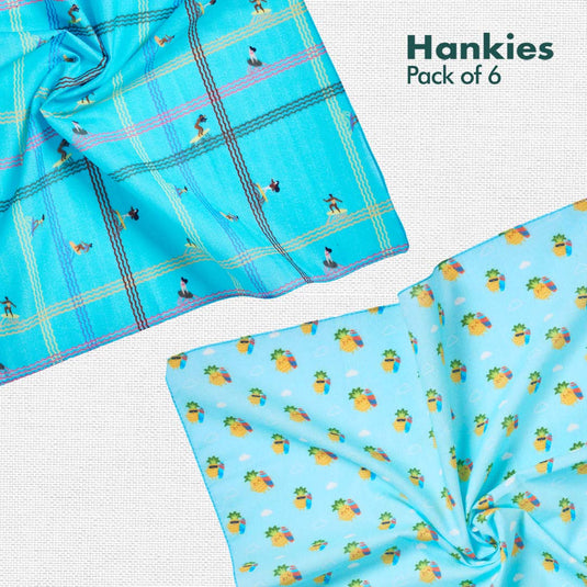 TBC! The Boss Collection! + Beach Please! Unisex Hankies, 100% Organic Cotton, Pack of 6