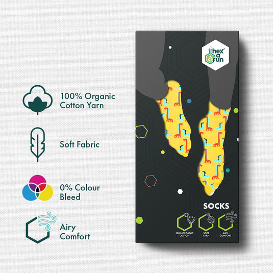 Animalholic Series 1! Unisex Socks, 100% Organic Cotton, Crew Length, Pack of 3