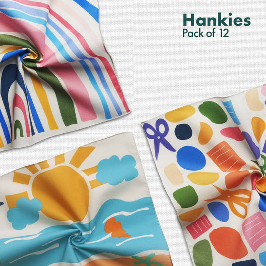 Fun Kingdom! Unisex Kid's Hankies, 100% Organic Cotton, Pack of 12