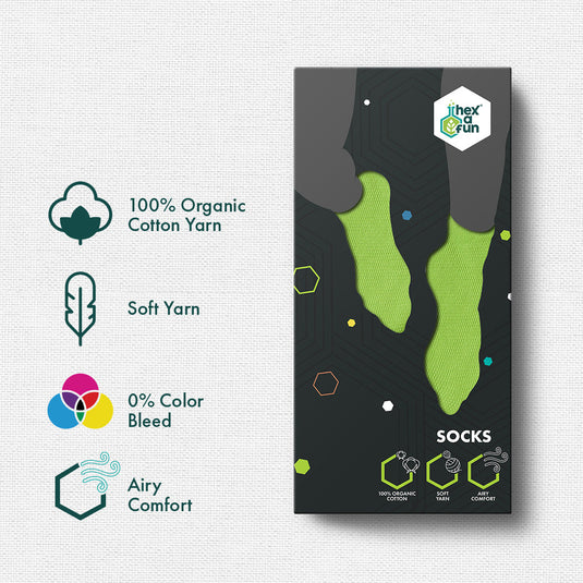 Northern Lights! Unisex Socks, 100% Organic Cotton, Crew Length, Pack of 3