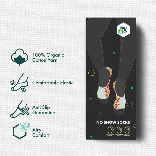 No Cold Feet! Unisex Socks, 100% Organic Cotton, No Show, Pack of 1