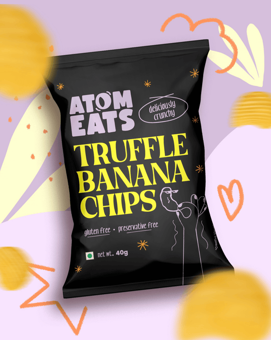 Atom Eats | Truffle Banana Chips, Pack of 2, Super Thin and Crunchy, 40 g each