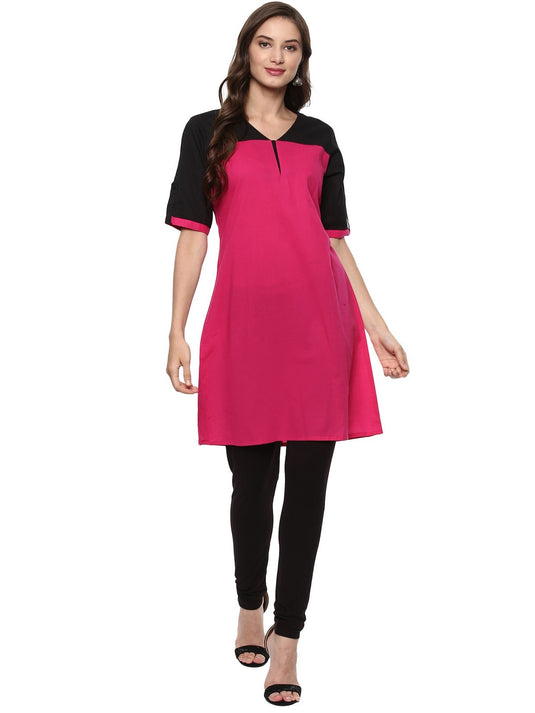 Pannkh Casual Half Sleeve Solid Women's Kurti