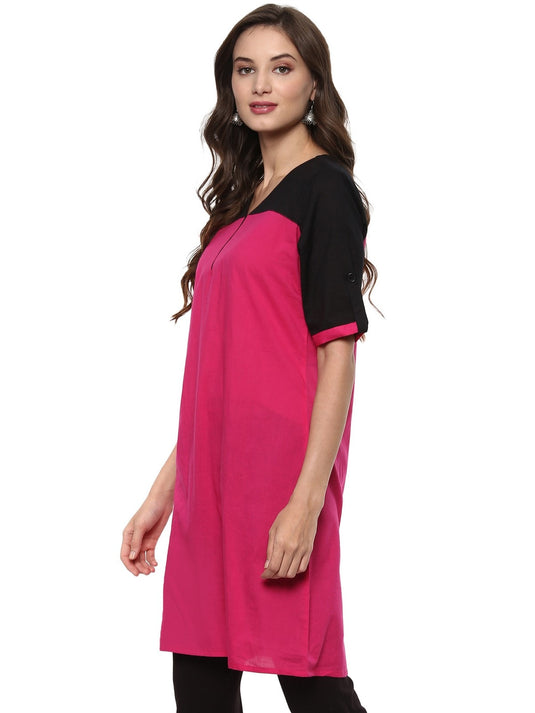 Pannkh Casual Half Sleeve Solid Women's Kurti