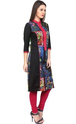 Pannkh Women's Casual 3/4 Sleeve Printed Kurti