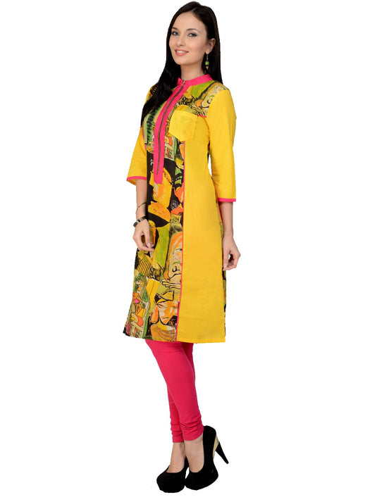 Pannkh Casual 3/4 Sleeve Printed Women's Kurti