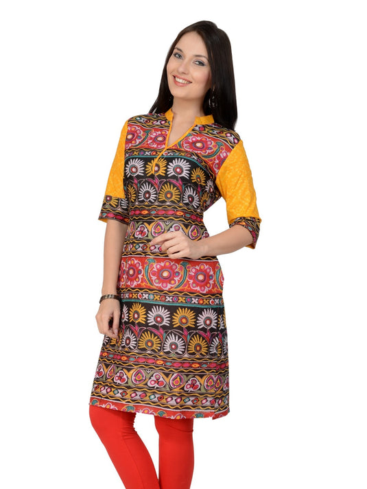 Casual 3/4 Sleeve Printed  Kurti