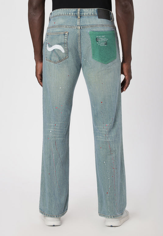 Mid Indigo Mid Rise Straight Jeans