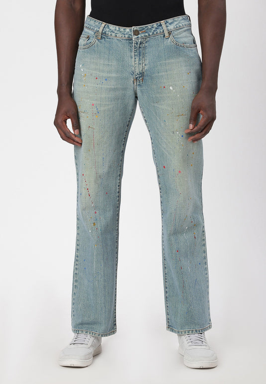 Mid Indigo Mid Rise Straight Jeans